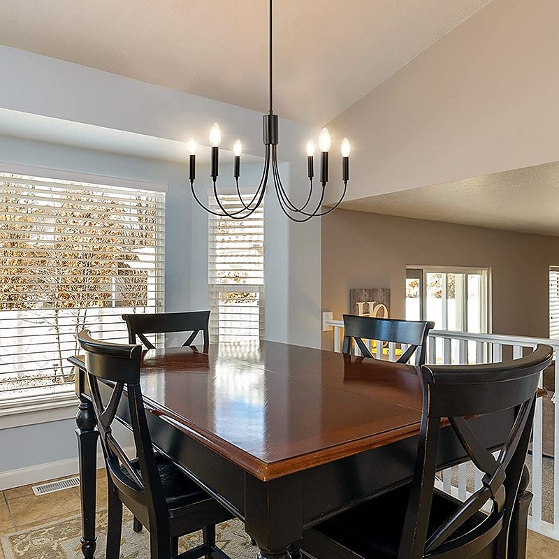 6-Light 60 cm Candle Style Chandelier Metal Sputnik Painted Finishes Vintage Country 110-120V 220-240V3