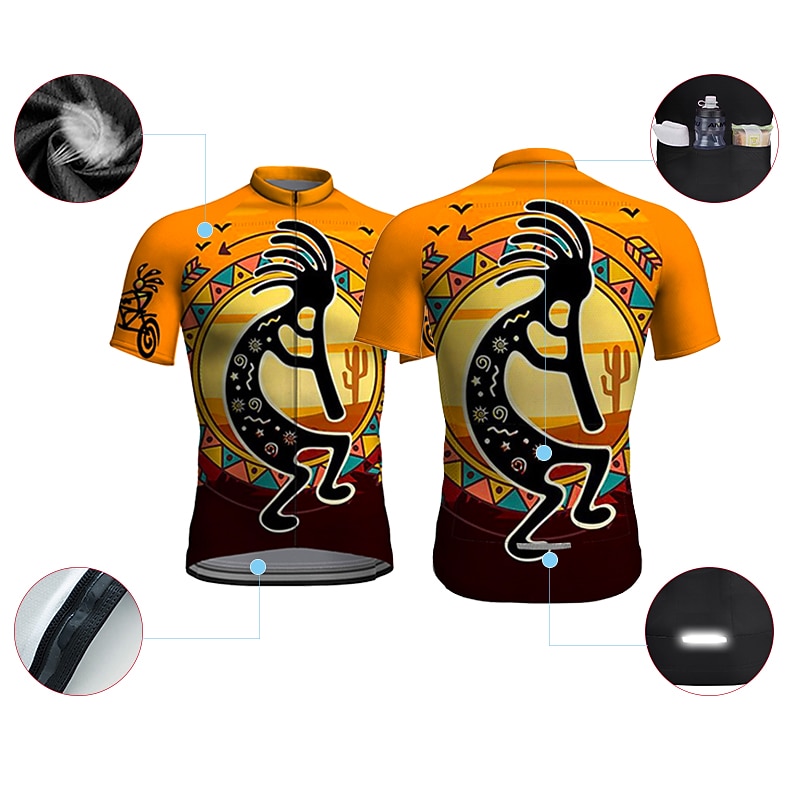 Men's Cycling Jersey Graphic Short Sleeve Bike Jersey Top with 3 Rear Pockets Mountain Bike MTB Road Bike Cycling Quick Dry Reflective Strips Back Pocket Moisture Wicking Sports Violet Red Royal Blue2