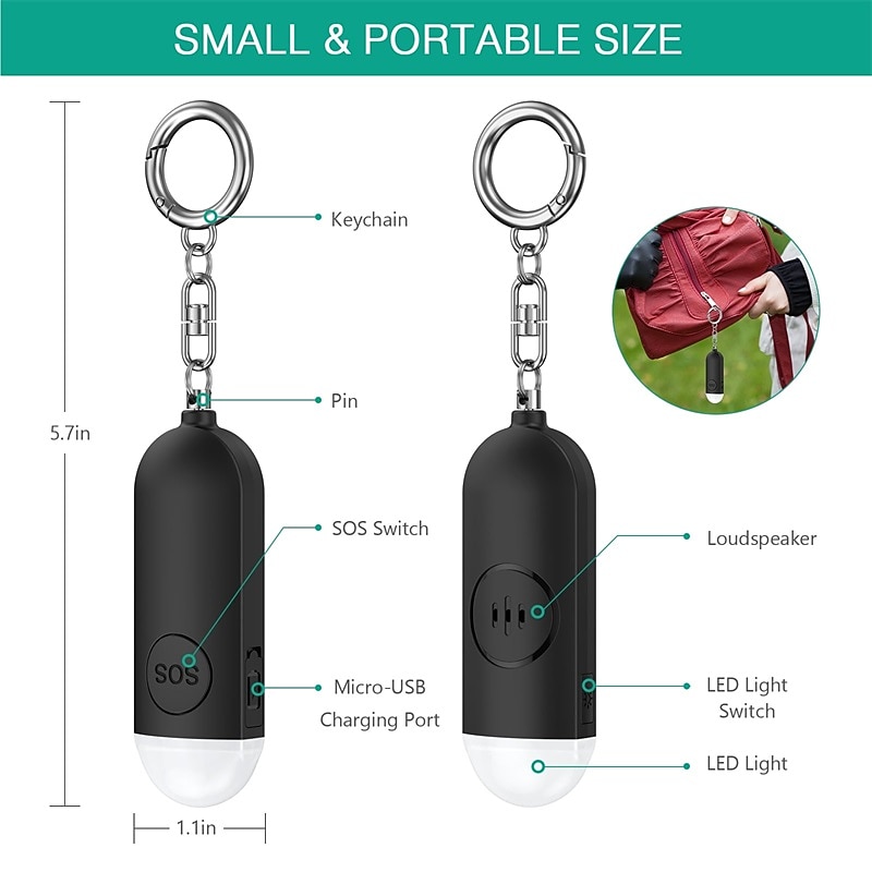 Self Defense Women Alarm 130dB Girl Security Protect Alert Personal Safety Scream Loud Keychain Emergency Alarm2