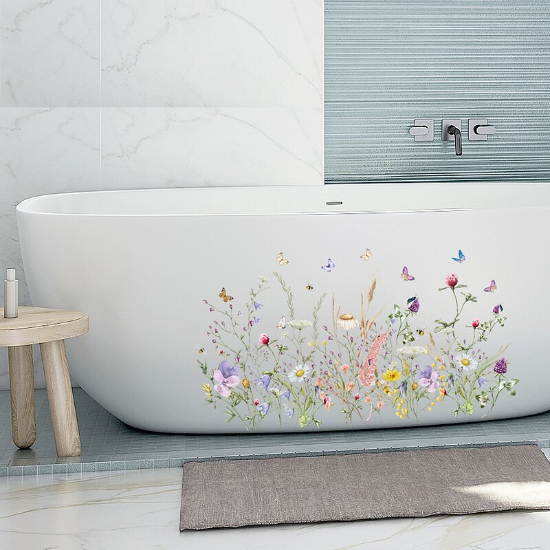 Spring Flower Butterfly Window Sticker Removable Home Decoration Glass Display Window Bathroom Bathtub Surface Electrostatic Sticker4