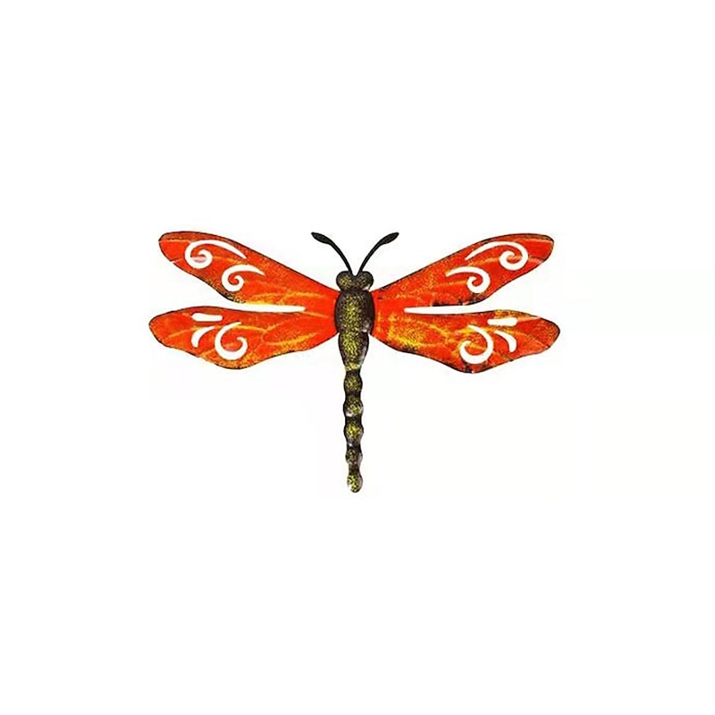 Wall Art Metal Dragonfly Wall Decor Outdoor Garden Fence ArtHanging Decorations for Living Room Bedroom 1pc4