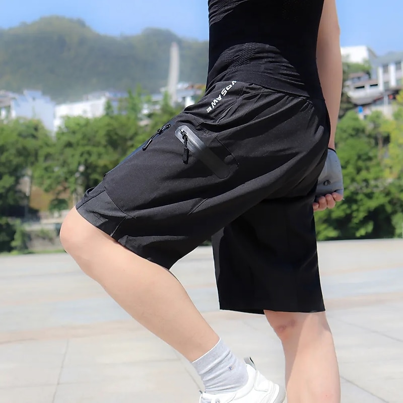 Men's Patterned Cycling MTB Shorts Bike Shorts Bike Shorts Baggy Shorts Mountain Bike MTB Road Bike Cycling Sports Quick Dry Lightweight Reflective Strips Sweat wicking Black with red Black Clothing3