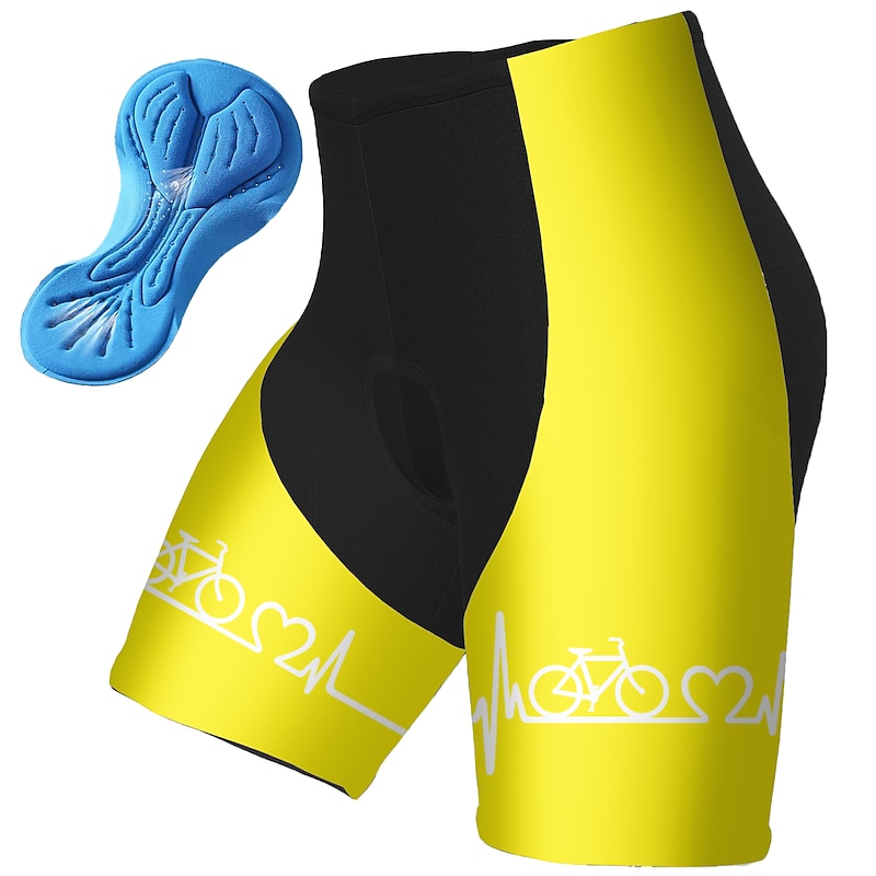 Men's Graphic Funny Cycling Shorts Bike Padded Shorts / Chamois Bottoms Mountain Bike MTB Road Bike Cycling Sports 3D Pad Quick Dry Reflective Strips Moisture Wicking Black Yellow Spandex Clothing2