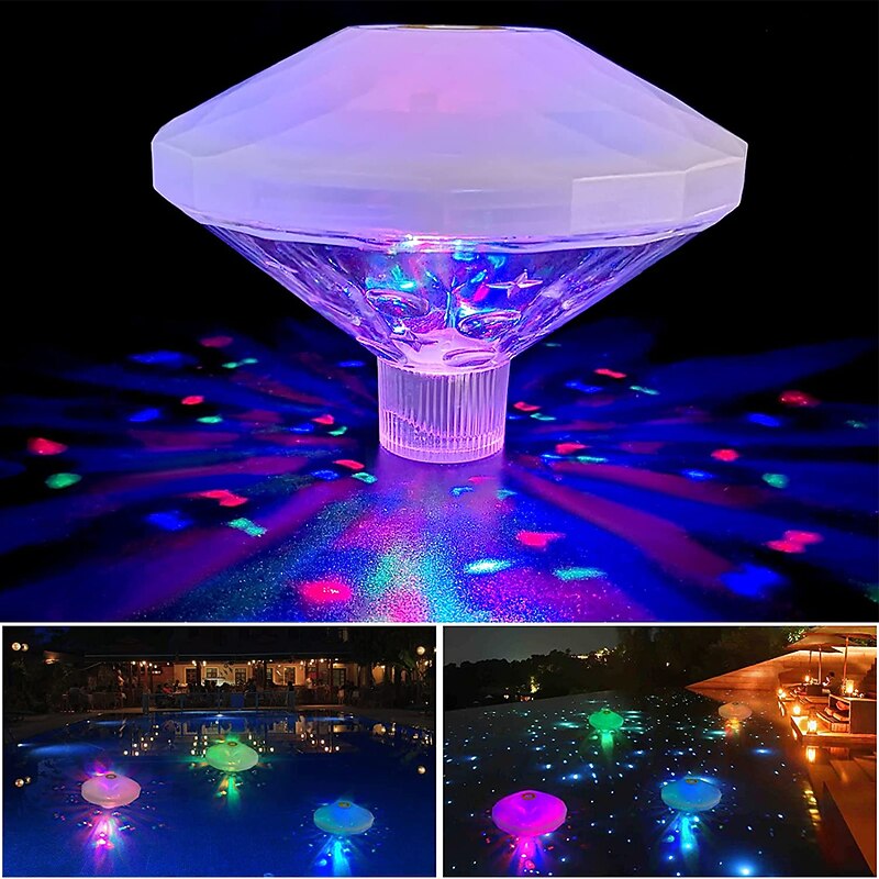 Swimming Pool Lights for Pool LED Color Changing Floating Pool Lights That Float with 8 Modes Lighting Underwater Waterproof Floating Pond Light for Disco Pool Pond Fountain Garden Party