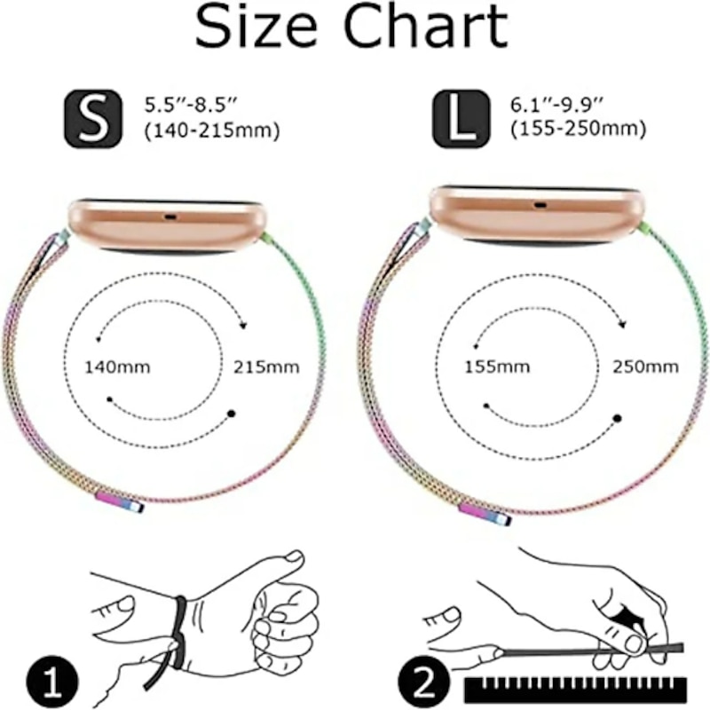 Smart Watch Band Compatible with Fitbit Versa 4 Sense 2 Versa 3 Sense Stainless Steel Smartwatch Strap Breathable Shockproof Milanese Loop Replacement  Wristband2