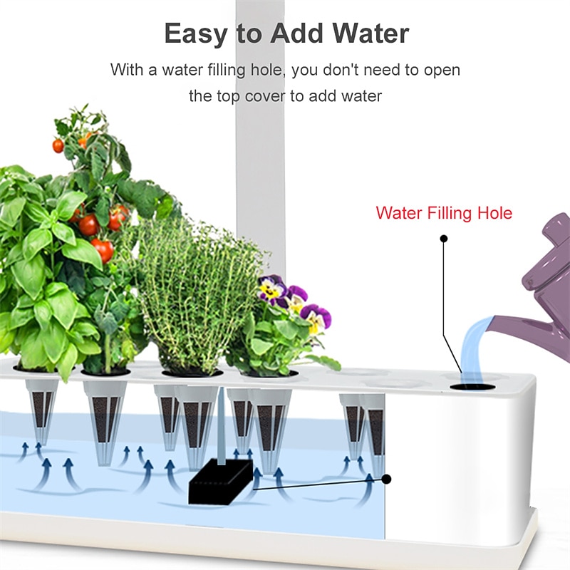 Garden Hydroponics Growing System Indoor Herb Garden Kit Automatic Timing LED Grow Lights Smart Water Pump for Home Flower Pots4