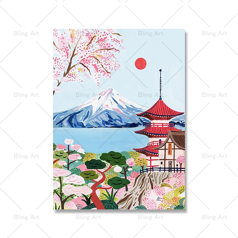 Landscape Wall Art Canvas Nordic Vintage Travel City Poster Paris Lisbon Japan Landscape Art Canvas Painting Housewarming Gift Wall Pictures Home Decor No Frame3