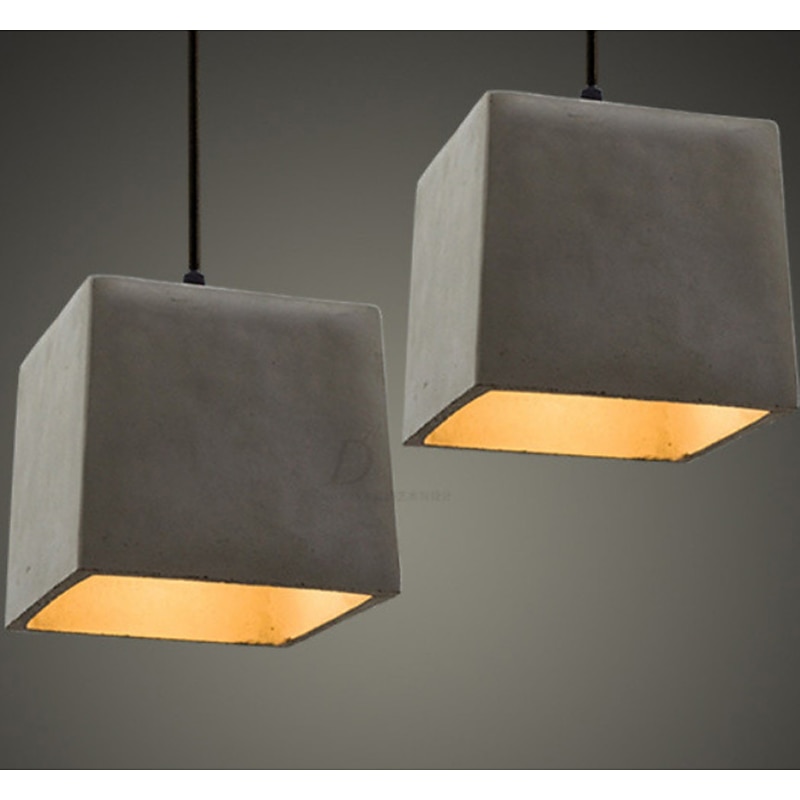 LED Pendant Lights Cement Kitchen Island Lighting Modern Farmhouse Foyer Entryway Light Fixtures Ceiling Hanging Globe Over Table 110-240V4