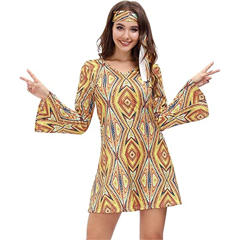 Retro Vintage 1970s Disco Dress Headwear Headwraps Flare Cuff Sleeve Hippie Fancy Dress Women's Masquerade Event / Party Pride Parade Pride Month Adults' Dress Headwear2