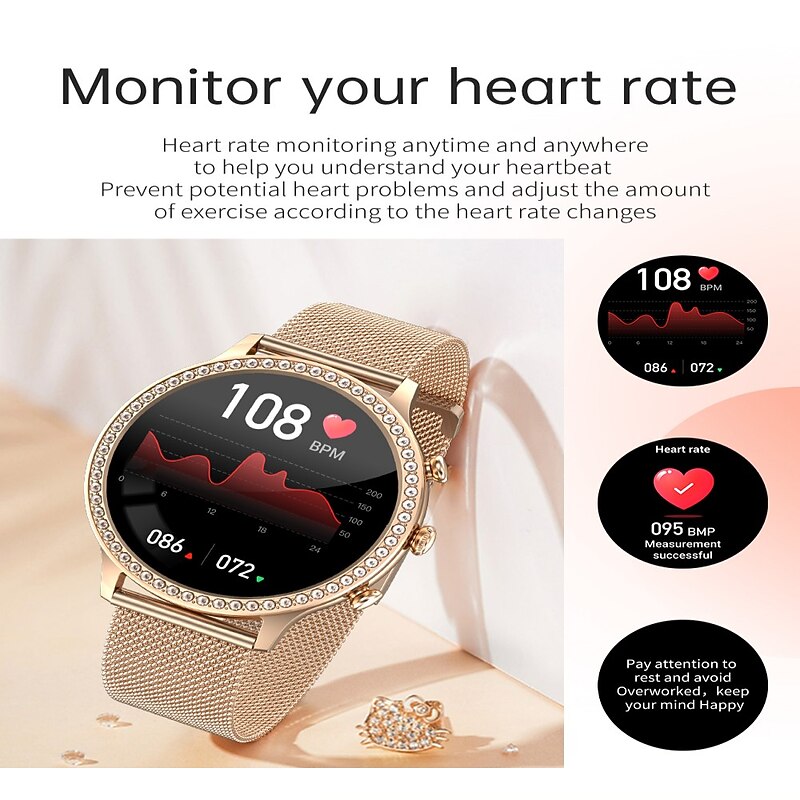 696 i70 Smart Watch 1.32 inch Smartwatch Fitness Running Watch Bluetooth Pedometer Call Reminder Sleep Tracker Compatible with Android iOS Women Hands-Free Calls Message Reminder Camera Control IP 674