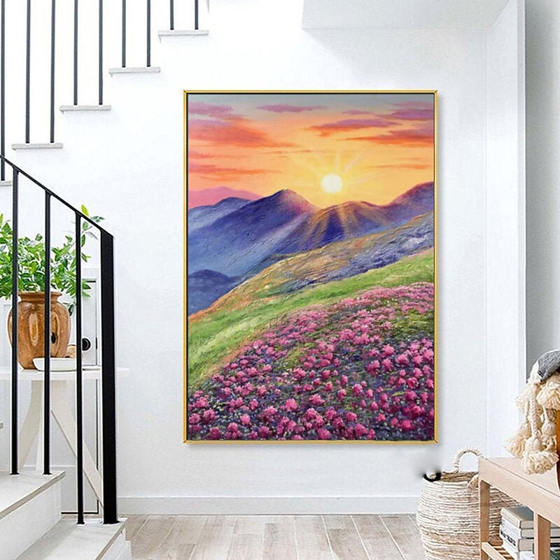 Oil Painting Handmade Hand Painted Wall Art Abstract Knife PaintingLandscape SunriseHome Decoration Decor Rolled Canvas No Frame Unstretched3