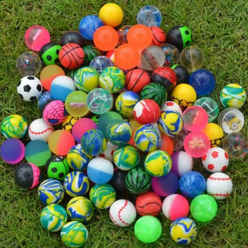 20 pcs Assorted Colorful Bouncy Balls Bulk Mixed Pattern High Bouncing Balls For Kids Party Favors Prizes Birthdays Gift