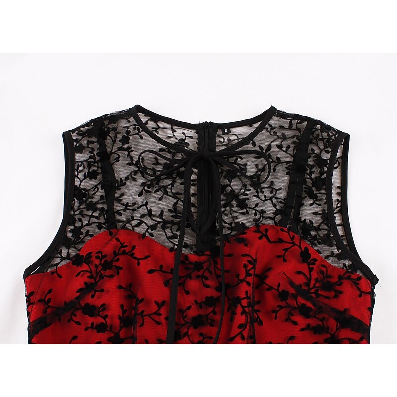 Retro Vintage 1950s Rockabilly A-Line Dress Swing Dress Flare Dress Lace Embroidery Fancy Dress Women's Masquerade Casual Daily Bachelorette Party Adults' Dress Homecoming Dresses3