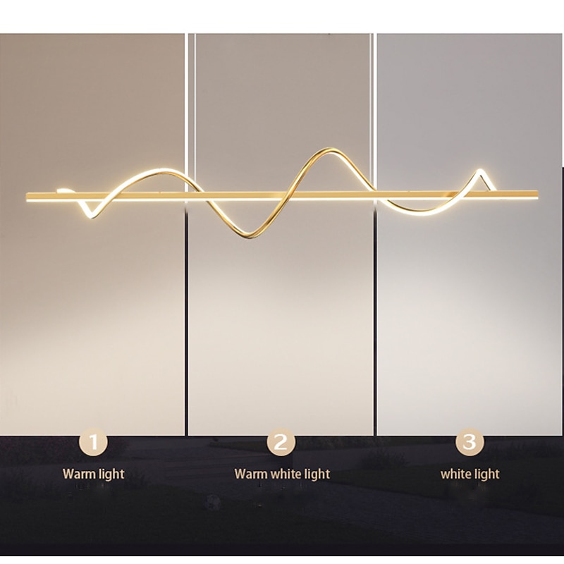 LED Pendant Light 100 cm Island Lights Dimmable Line Design Aluminum Stylish Minimalist Painted Finishes Dining Room Kitchen Lights 110-240V ONLY DIMMABLE WITH REMOTE CONTROL2