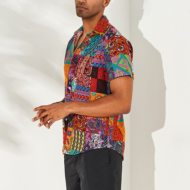 1960s Hippie 1970s Blouse / Shirt Hippie Disco Plus Size Fancy Dress Men's Bachelorette Party Pride Parade Pride Month Adults' Blouse3