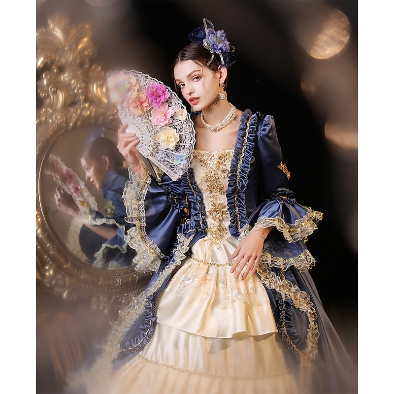 Gothic Rococo Victorian Dress Party Costume Prom Dress Princess Gentlewoman Solid Color Ball Gown Fancy Dress Women's Halloween Carnival Valentine's Day Performance Evening Party Masquerade Adults'3