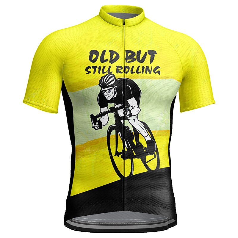Men's Cycling Jersey Graphic Letter & Number Funny Short Sleeve Bike Jersey Top with 3 Rear Pockets Mountain Bike MTB Road Bike Cycling Quick Dry Reflective Strips Back Pocket Moisture Wicking Sports2