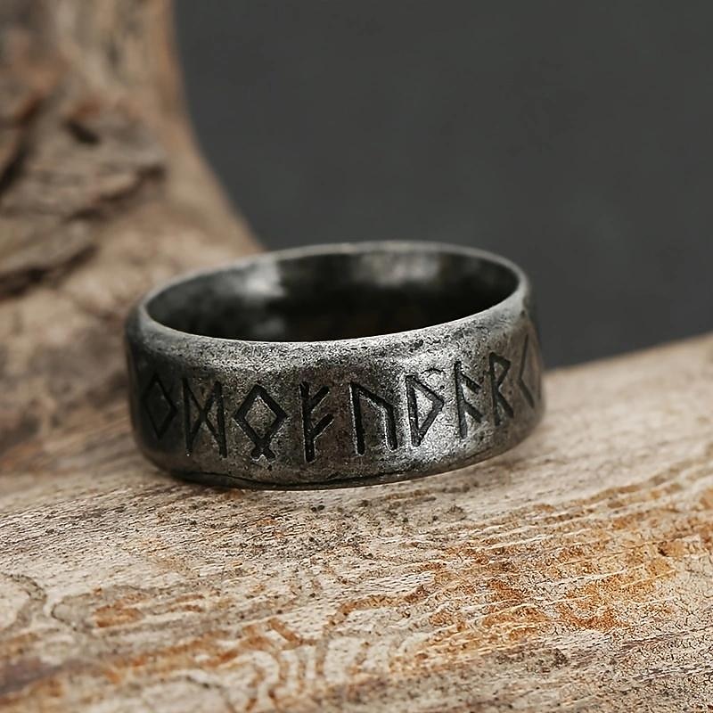 1pc Fashion Vintage Men's Odin Norse Viking Amulet Rune Ring Medieval3