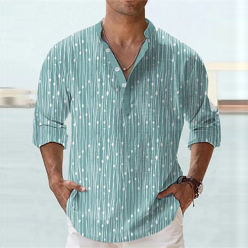 Men's Floral Shirt Button Up Shirt Long Sleeve Fashion Streetwear Designer Daily Going out Summer Spring Fall Stand Collar Print Yellow Blue Purple Green2