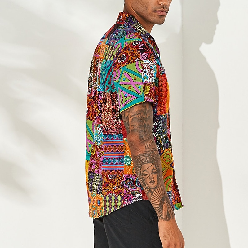 1960s Hippie 1970s Blouse / Shirt Hippie Disco Plus Size Fancy Dress Men's Bachelorette Party Pride Parade Pride Month Adults' Blouse4