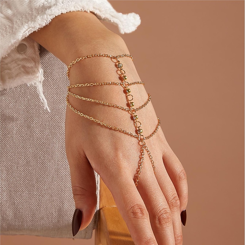 Women's Bracelet Layered Wedding Birthday Cute Personalized Luxury Elegant Alloy Bracelet Jewelry Gold For Formal Holiday Date Birthday Festival