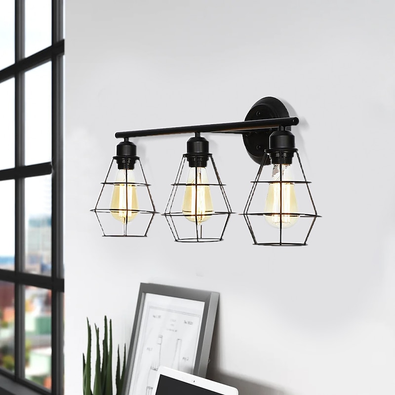 Modern Iron Art Three End Cafe Bar Corridor Exit Nostalgic Decoration Personalized Wall Lamp2