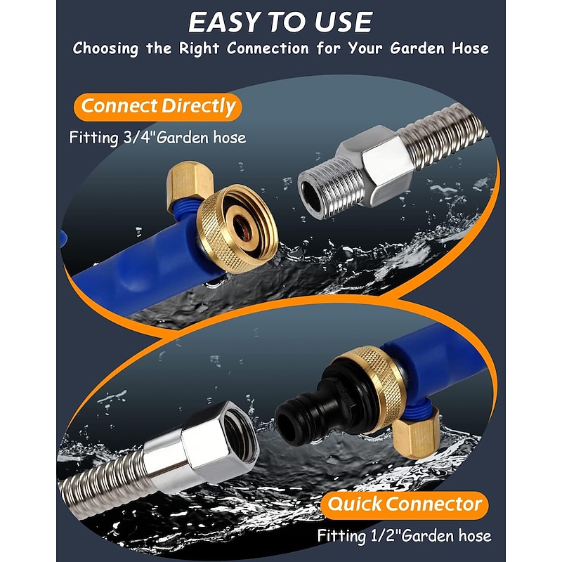 2023 Upgraded Jet Nozzle for Garden Hose Power Washer Wand Hydro Jet High Pressure Washer Tools with 2 Different Nozzles and Hose Quick Connectors3