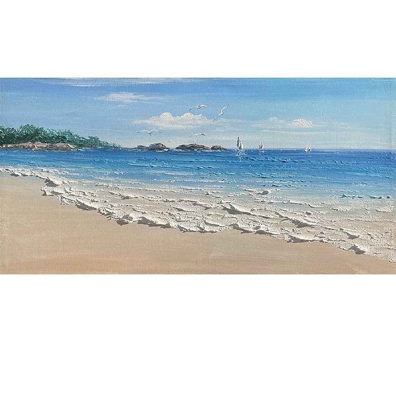 Beach Handmade Oil Painting Wall Art Modern Abstract Ocean Landscape Home Decoration Decor Rolled Canvas No Frame Unstretched3