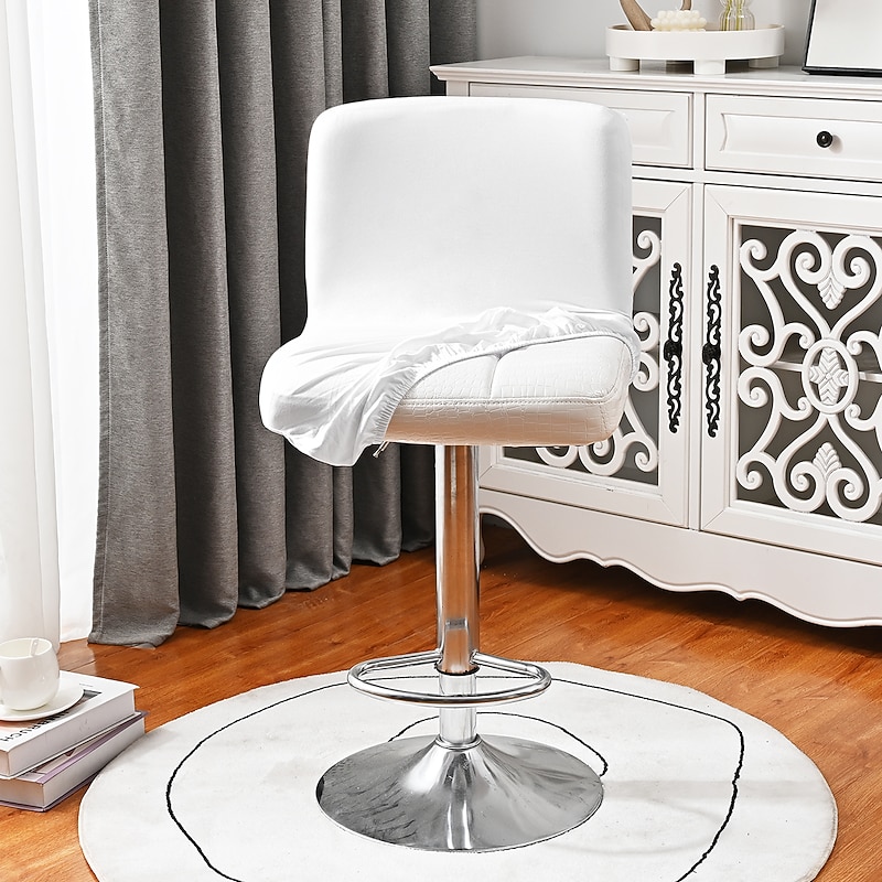 Stretch Bar Stool Cover Pub Counter Stool Chair Slipcover Square Swivel Barstool Chair Cover for Dining Room Cafe Seat Cover Protectors Non Slip with Elastic Bottom4