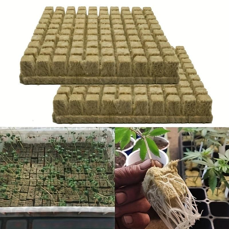 100pcs/bag Mini Compress Base Practical Rockwool Cubes Multifunction Media Blocks Garden Hydroponic Grow Soilless Cultivation 25x25x25mm4