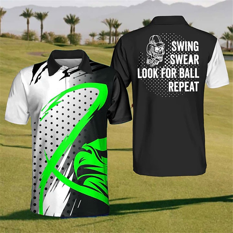 Men's Polka Dot Sports Polo Shirts Golf Shirt Short Sleeve Polo Shirts Collared Shirts Casual Sportswear Vacation Wear Buttons 3D Print Yellow Red Blue4