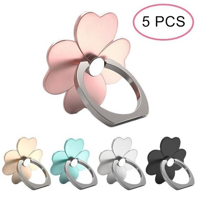 5PCS Four Leaf Flower Phone Brackets Finger Ring Stand Tablet Desk Finger Grip Holder For All Smartphone Ring Grip Phone Holder