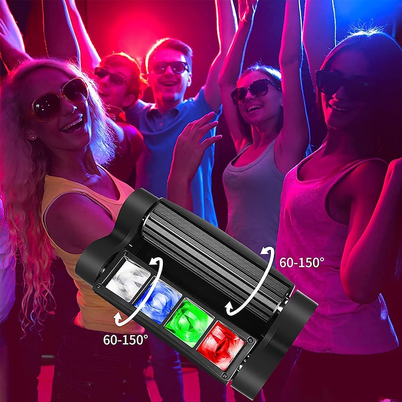 7 Stars Moving Head DJ Light –Party Lights Indoor 8 Beams Spider LED RGBW 4-in-1 Spotlight DMX/Sound/Auto Modes, Perfect for Weddings, Karaoke, & Disco Light Shows4