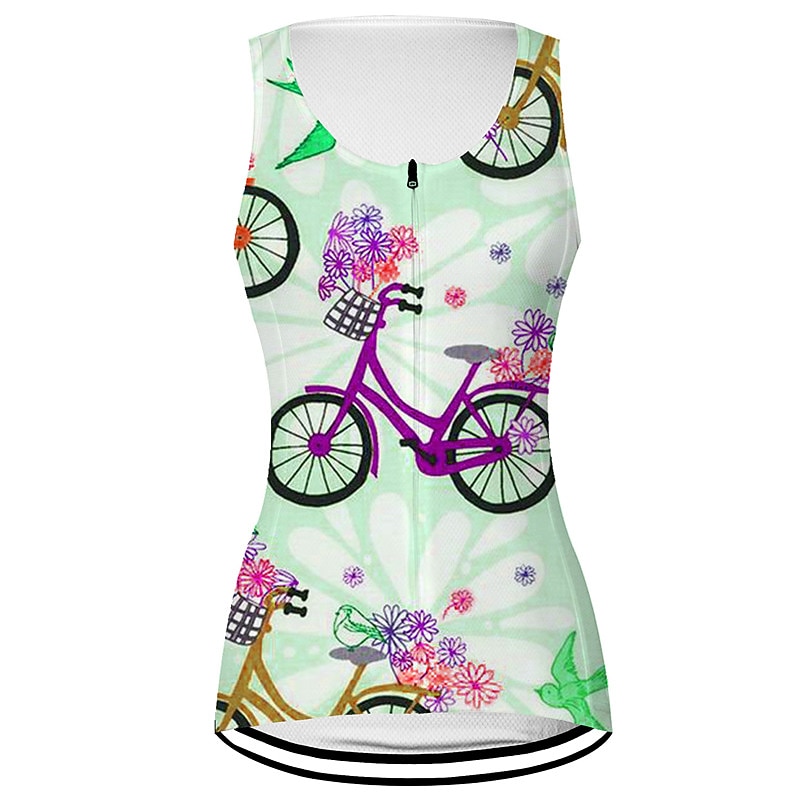 Women's Cycling Vest Cycling Jersey Graphic Floral Botanical Funny Sleeveless Bike Vest / Gilet Jersey Top with 3 Rear Pockets Mountain Bike MTB Road Bike Cycling Quick Dry Back Pocket Moisture4