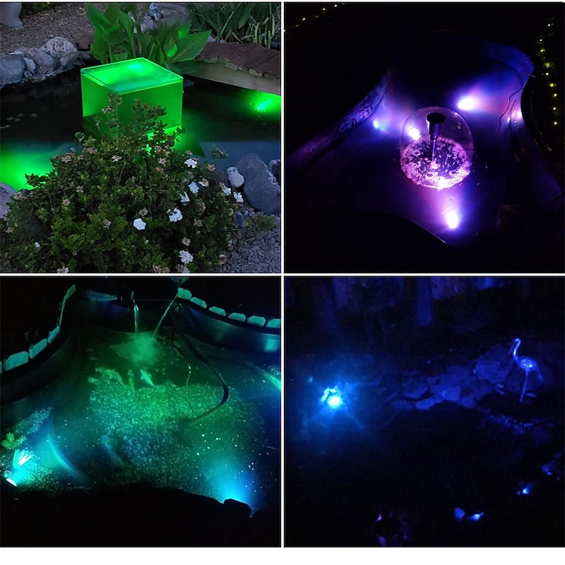 LED Solar Powered Lamp - RGB Color Changing Outdoor Pathway Spotlight, IP68 Waterproof Solar Light for Garden Landscaping4