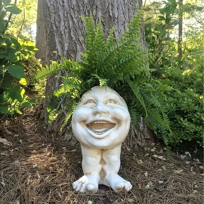Face Planters, Muggle Head Planter Face Flower Pot Resin Garden Sculpture For Indoor Outdoor Plants, Unique Garden Pot Patio Decor3