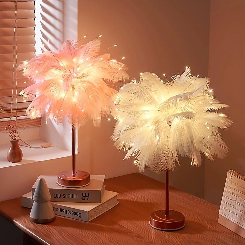 Bedroom Decorative Lights Romantic Birthday Lights Feather Lights Dining Table Night Lights Birthday Gifts For Children