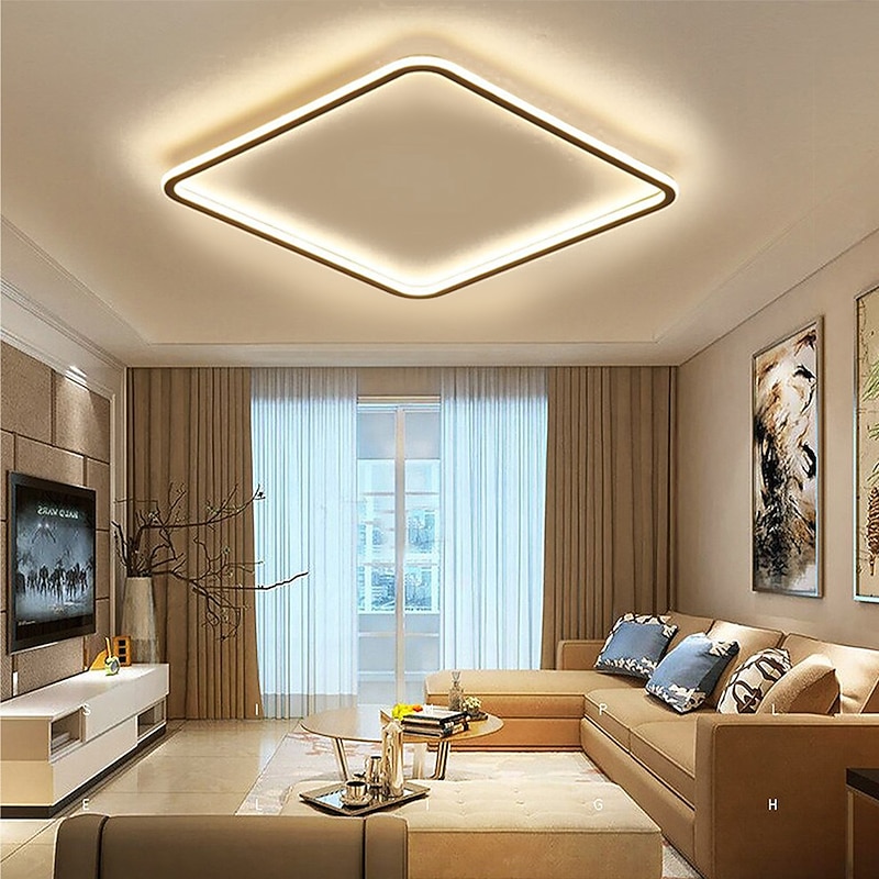LED Ceiling Light Super Thin 105/50cm Ceiling Lamp Modern Acrylic Metal Stepless Dimming Bedroom Painted Finish Lights 110-240V ONLY DIMMABLE WITH REMOTE CONTROL4