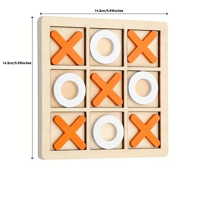 2 pcs Solid Wooden Tic Tac Toe Board Game - Perfect for Family Fun and Backyard Entertainment!4