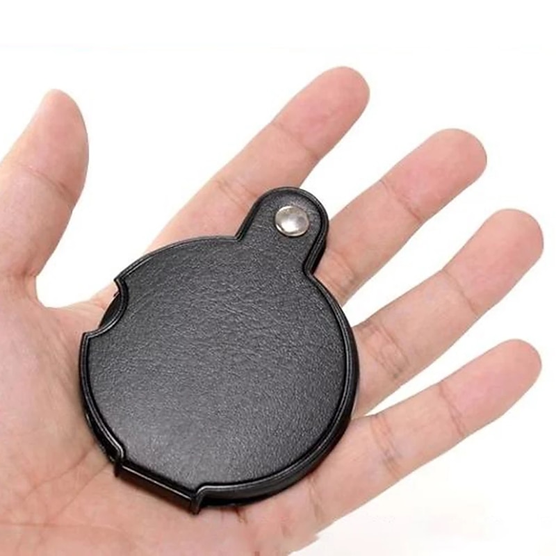 3pcs Handheld Folding 5X Pocket Magnifier with Leather Case Lightweight Magnifying Glass2