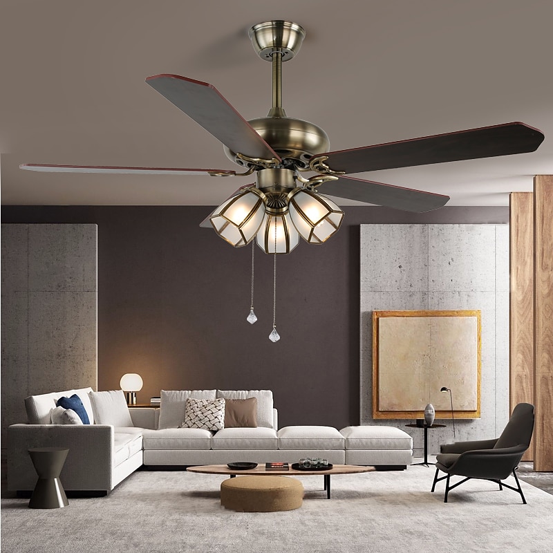 Ceiling Fan with Lights and Remote 42" Industrial Fandelier Indoor Vintage Chandelier Fan Light for Bedroom, Living Room, Dinning Room, Kids Room Warm White3