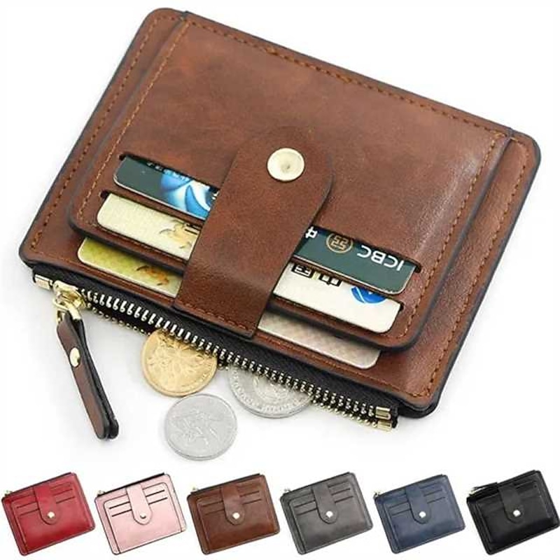 Slim Card Holder Front Pocket RFID Blocking Minimalist Wallet for Women Men PU Leather Wallet 6 Colors