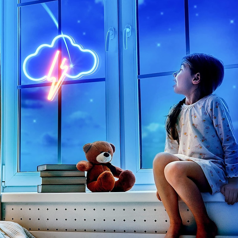 Neon Sign Cloud Led Neon Light Wall Light Wall Decor Battery or USB Powered Light Up Acrylic Neon Signs for Bedroom Kids Room Living Room3