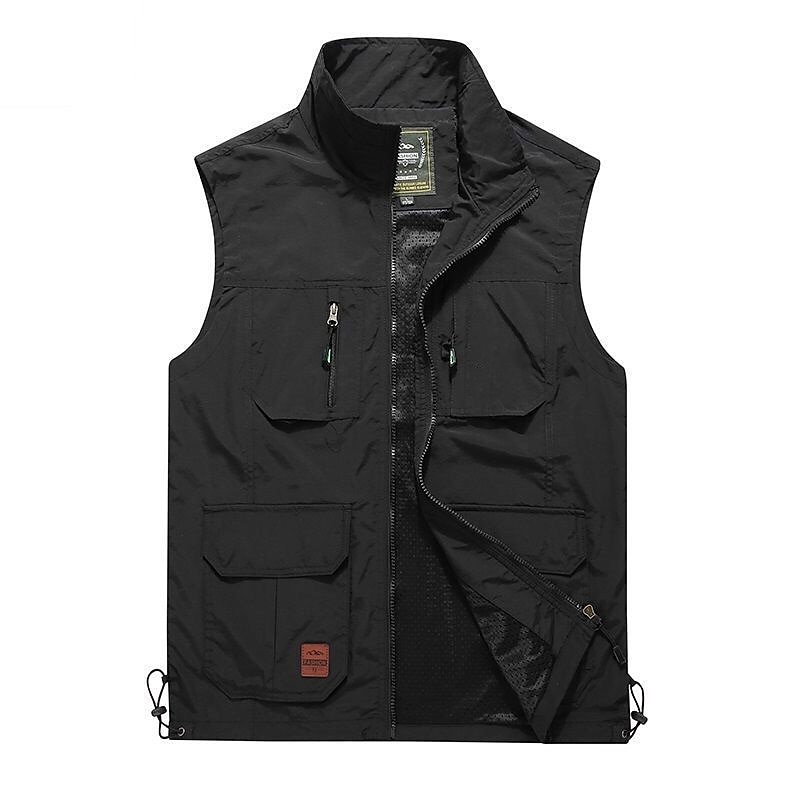 Men's Vest Gilet Fishing Vest Hiking Vest Sleeveless Vest Gilet Jacket Fishing Daily Wear Festival Business Basic Summer Multi Pocket Nylon Breathable Soft Comfortable Solid Colored Zipper Turndown3