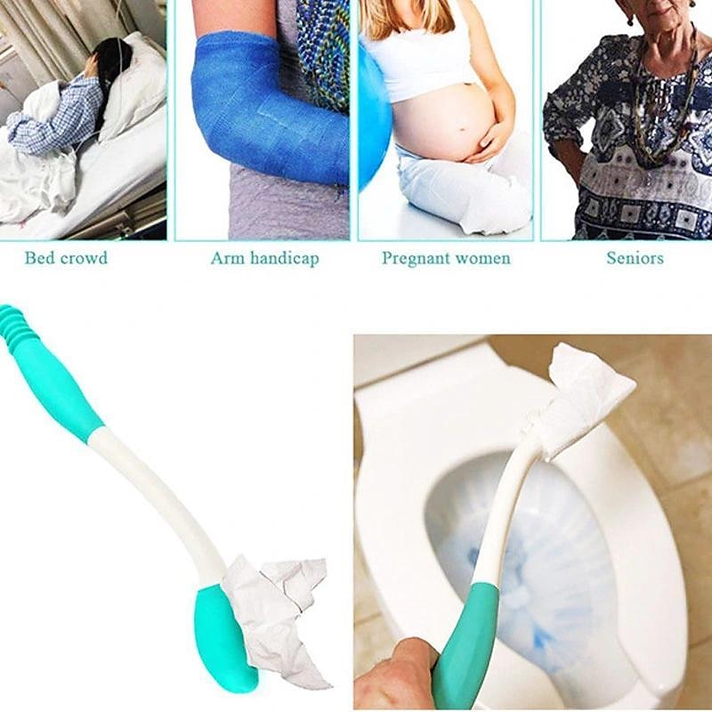 Toilet Tissue Aids Tools,Bottom Wiper,Tissue Grip Long Handle Reach Comfort Aid Holder Toilet Paper Toilet Aid Self Wipe Helper2