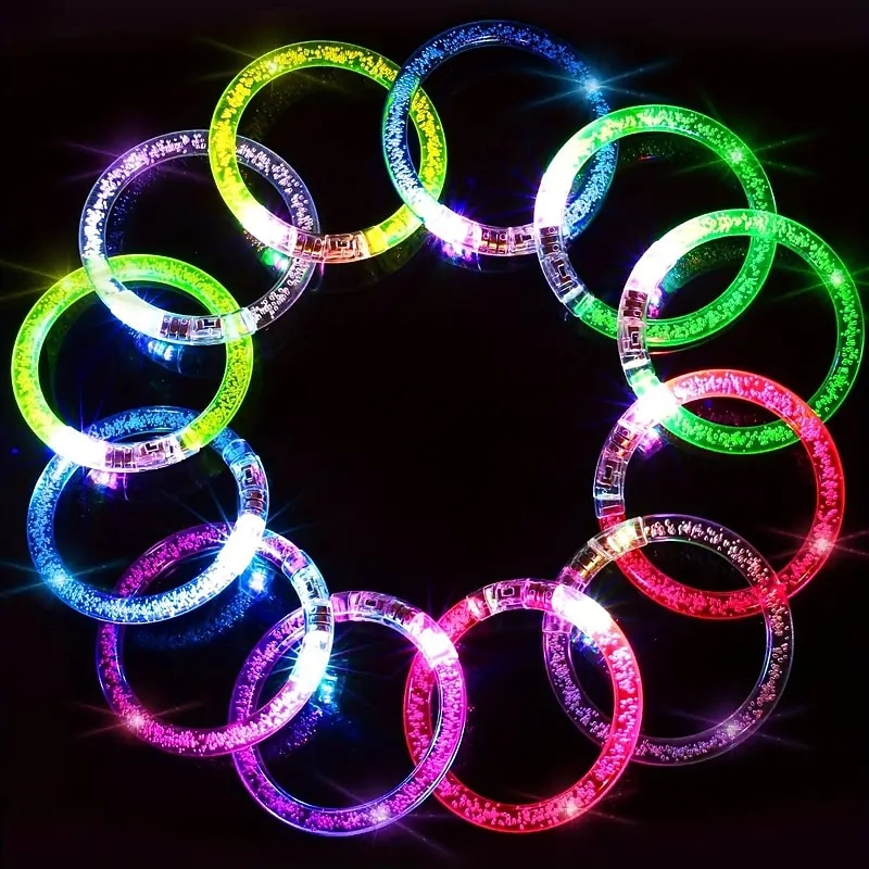 5pcs Acrylic Glowing Bracelet Bubble Bracelet LED Flashing Bracelet Bar Concert Event Props Light Up Toys Supplies For Thanksgiving Wedding Bridal Shower Engagement Bachelor Birthday Party Supplie4