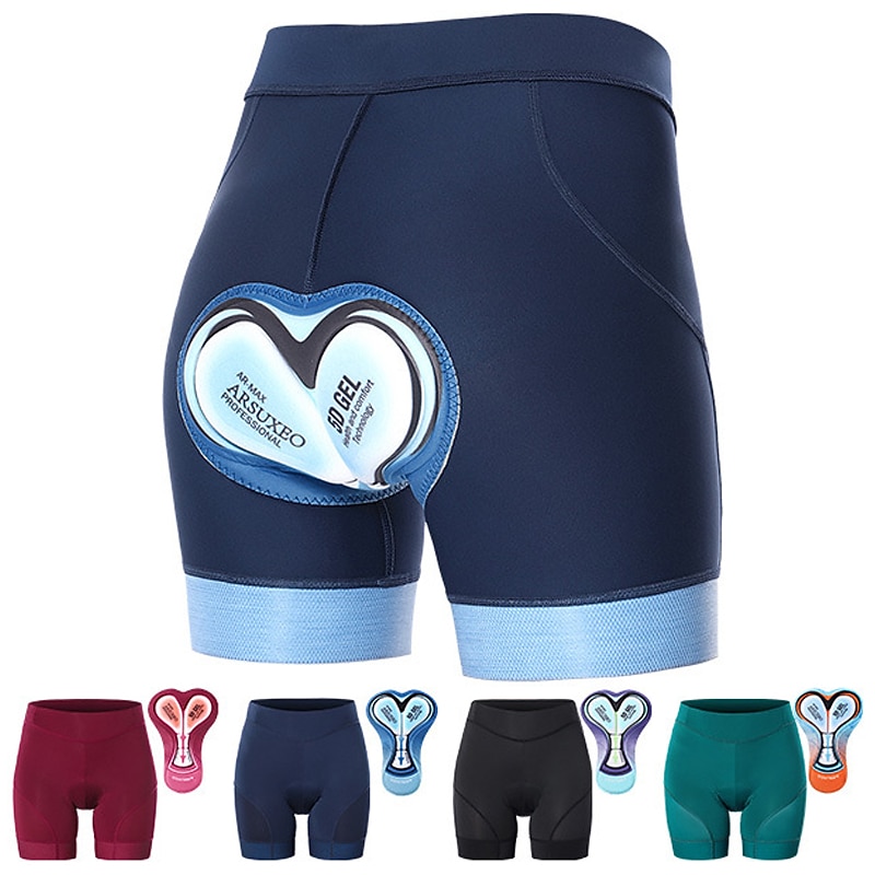 Arsuxeo Women's Cycling Pants Cycling Underwear Cycling Padded Shorts Bike Padded Shorts / Chamois Bottoms Form Fit Mountain Bike MTB Road Bike Cycling Sports 3D Pad Cycling Wicking Comfortable Black2