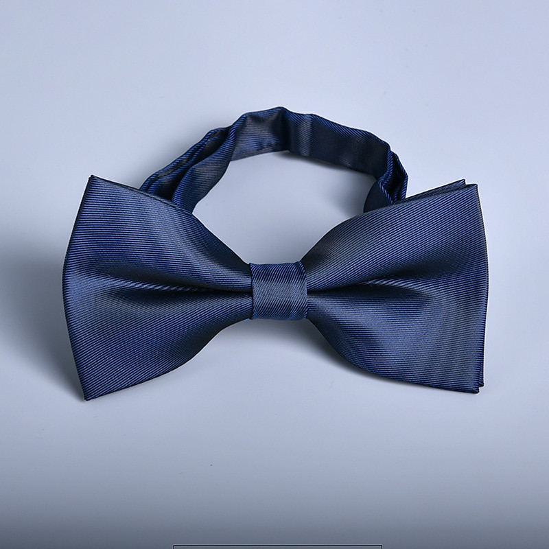 Men's Bow Tie Neckties Bowtie Pre-Tied Adjustable Bow Plain Wedding Birthday Party4