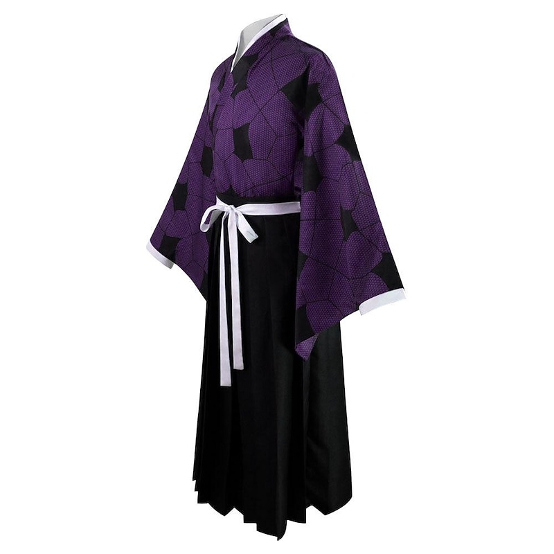 Kokushibou Cosplay Costumes with Temporary Tattoos Demon Slayer: Kimetsu no Yaiba Japanese Anime Cosplay Costumes Kimono Suits For Men's Women's4