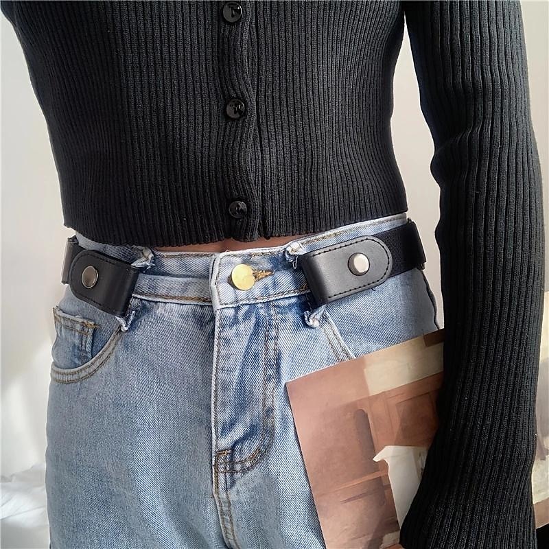 1pc Elastic Waist Belt Adjustable Waist Elastic Buckle Elastic BeltNo Buckle Women/Men Stretch Belt Invisible Elastic Belt for Jeans Pants Dresses3